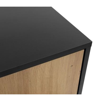Κομοδίνο OVESSI 52x47 cm μαύρο/δρυς artisan
