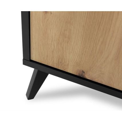 Κομοδίνο OVESSI 52x47 cm μαύρο/δρυς artisan