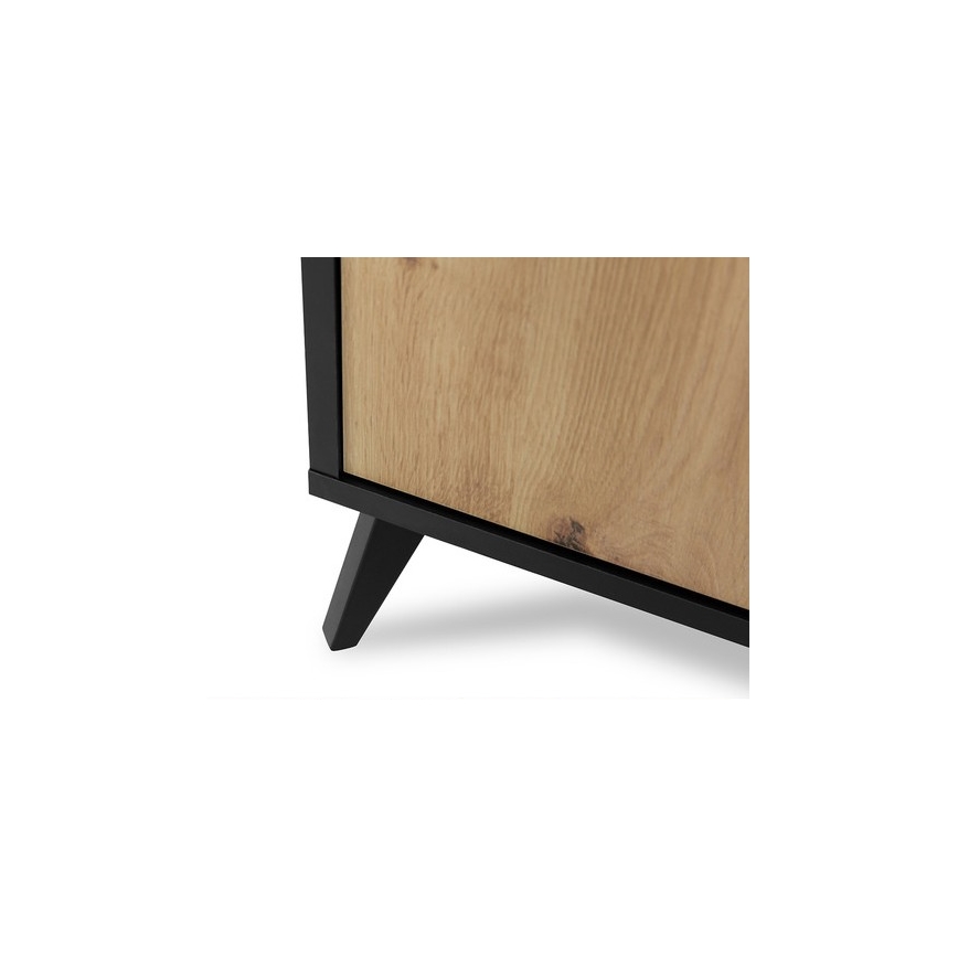 Κομοδίνο OVESSI 52x47 cm μαύρο/δρυς artisan