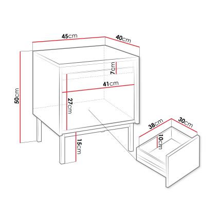 Κομοδίνο OZMI 50x45 cm λευκό