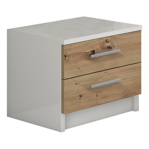 Κομοδίνο TOD λευκό/δρυς artisan