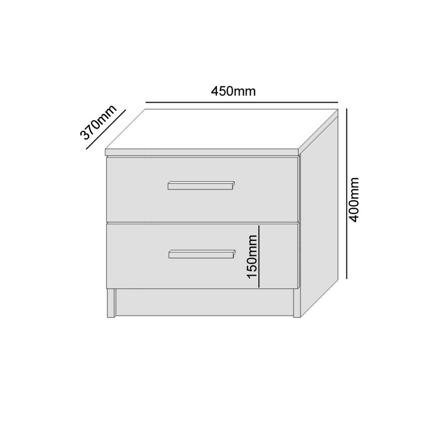 Κομοδίνο TOD λευκό/δρυς artisan