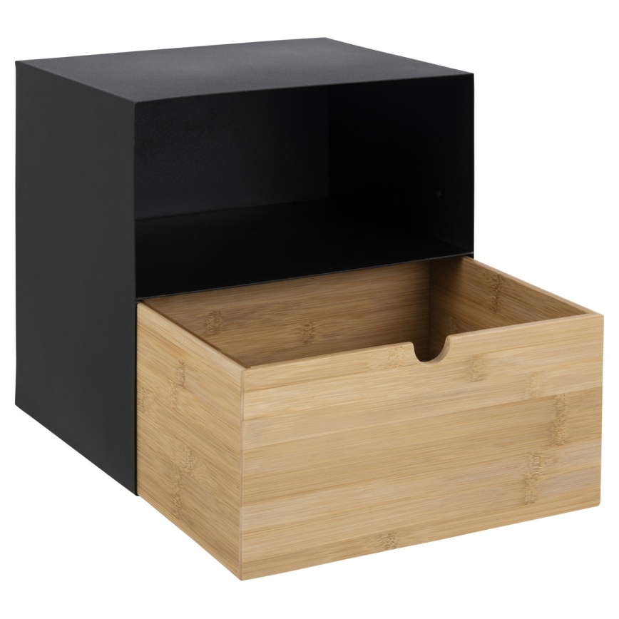 Κομοδίνο με δυνατότητα τοποθέτησης στον τοίχο BEKIM μαύρο/μπάμπος