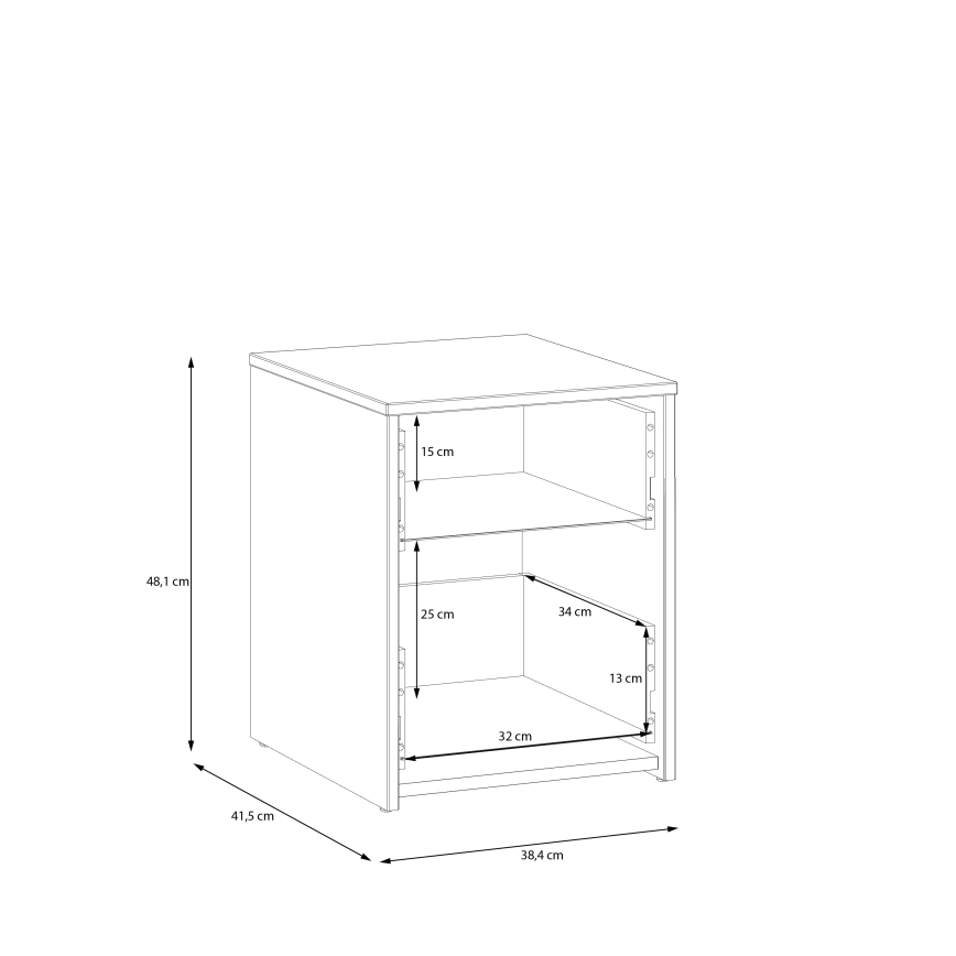 Κομοδίνο URO δρυς artisan/λευκό