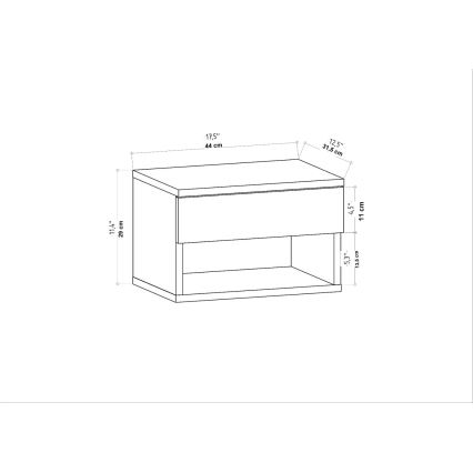 Κομοδίνο VETRA ανθρακί