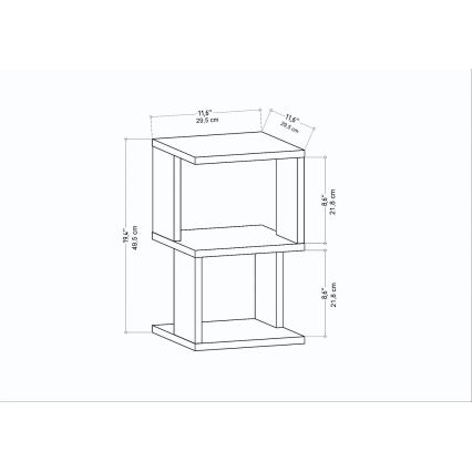 Κομοδίνο ZUNA δρυς/λευκό