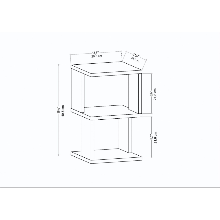 Κομοδίνο ZUNA δρυς/λευκό