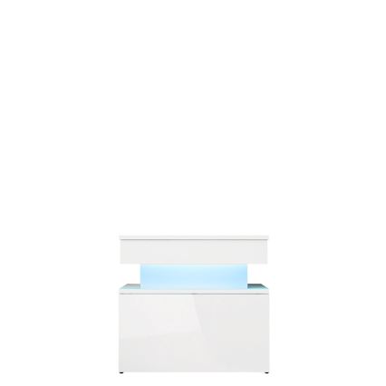 Κομοδίνο με φωτισμό LED GLOSSA 55x51 cm λευκό/γυαλιστερό λευκό