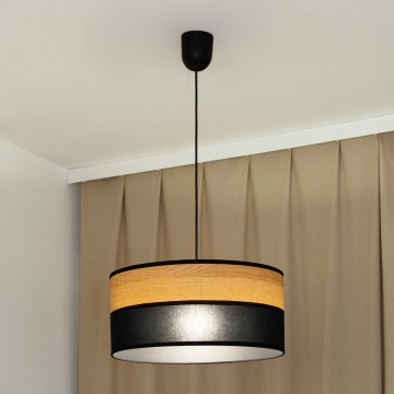 Κομψό φωτιστικό οροφής ALBA με καλώδιο, 1xE27/15W/230V, διάμετρος 45 cm, μαύρο/καφέ