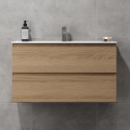 Κομψό ντουλάπι μπάνιου με νιπτήρα KENWOOD 91x50x45 εκ., σε απόχρωση δρυός