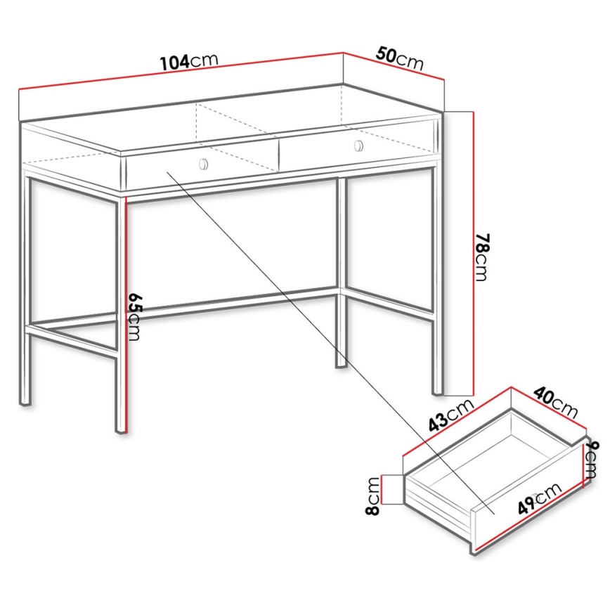 Κονσόλα MONO 78x104 cm μπεζ/μαύρο