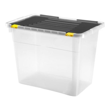 Κουτί αποθήκευσης 100 λτ μαύρο/διάφανο