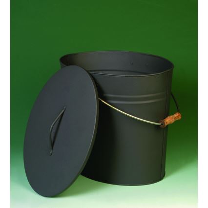 Κουβάς στάχτης τζακιού με καπάκι 24 l ανθρακί