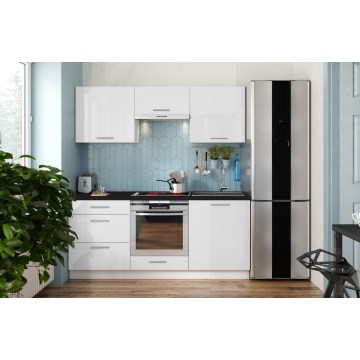 Κουζίνα CELESTE 180 cm, γυαλιστερό λευκό