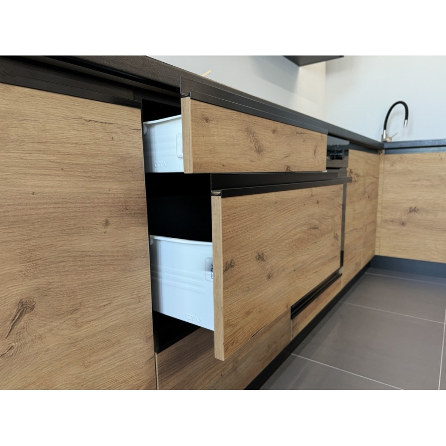 Κουζίνα MARINA 240 cm, απόχρωση δρυς Craft