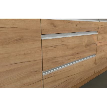 Κουζίνα MARINA 240 cm δρυς craft/γυαλιστερό λευκό