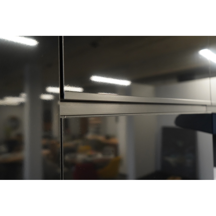 Κουζίνα MARINA 240 cm δρυς craft/γυαλιστερό μαύρο