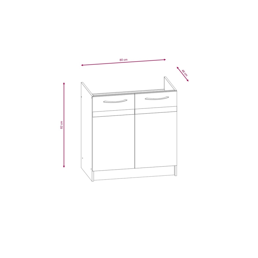 Κουζινική σύνθεση VALERIA 180 cm, καφέ/δρυς Sonoma