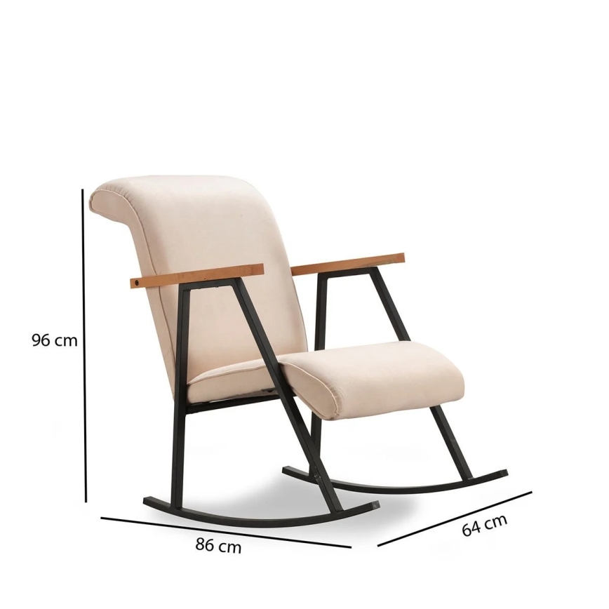 Κουνιστή πολυθρόνα LUNI σε κρεμ απόχρωση