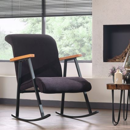 Κουνιστή πολυθρόνα LUNI σε μαύρο