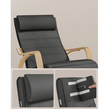 Κουνιστή πολυθρόνα RESTLY σε σκούρο γκρι