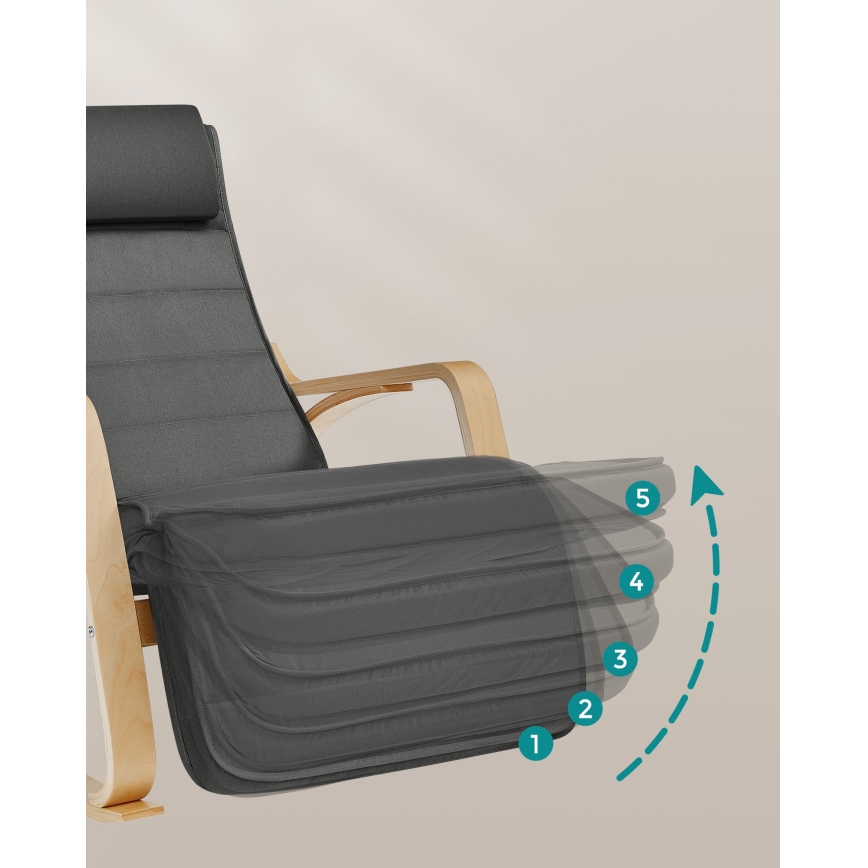 Κουνιστή πολυθρόνα RESTLY σε σκούρο γκρι