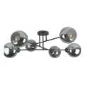 Κρεμαστό φωτιστικό VASCO 6xE27/60W/230V μαύρο/φιμέ μαύρο