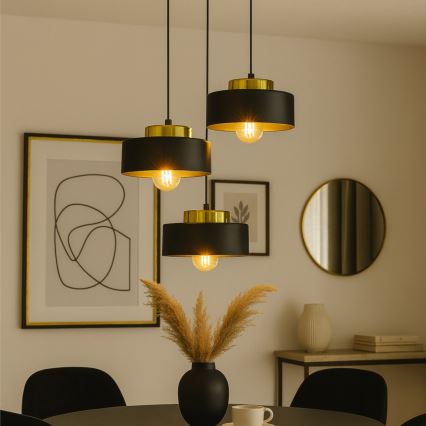 Κρεμαστό φωτιστικό με καλώδιο IGNIA 3xE27/60W/230V μαύρο