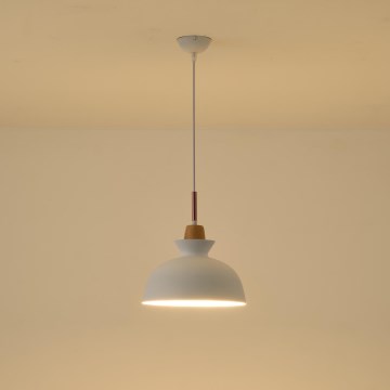 Κρεμαστό φωτιστικό οροφής 1xE27/15W/230V λευκό διάμετρος 28 cm