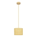 Κρεμαστό φωτιστικό οροφής ALBA 1xE27/15W/230V διάμετρος 20 cm rattan