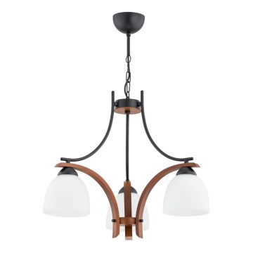 Κρεμαστό φωτιστικό οροφής BAFIA 3xE27/15W/230V καφέ