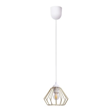 Κρεμαστό φωτιστικό οροφής CEED GOLD 1xE27/60W/230V διάμετρος 17,5 cm λευκό/χρυσαφί