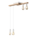 Κρεμαστό φωτιστικό οροφής  CORTINA 4xE27/15W/230V λευκό/δρυς
