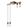 Κρεμαστό φωτιστικό οροφής  CORTINA 4xE27/15W/230V μαύρο/δρυς