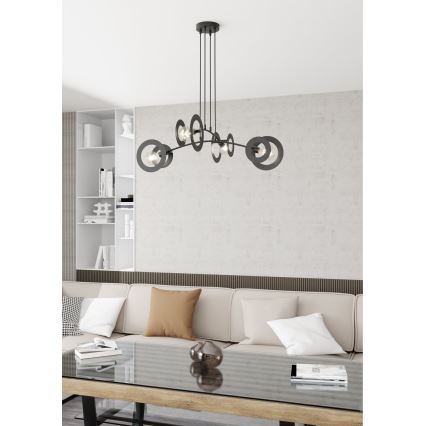 Κρεμαστό φωτιστικό οροφής EUFORIA 4xE27/15W/230V μαύρο