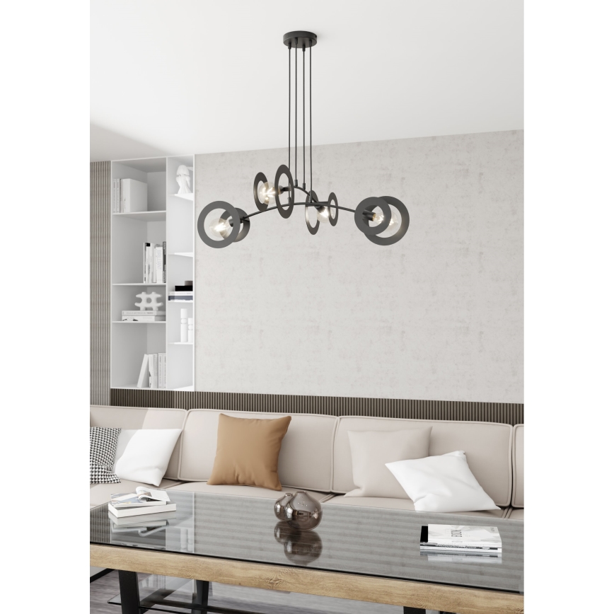 Κρεμαστό φωτιστικό οροφής EUFORIA 4xE27/15W/230V μαύρο