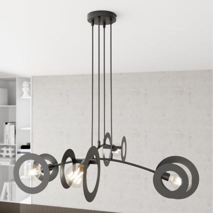 Κρεμαστό φωτιστικό οροφής EUFORIA 4xE27/15W/230V μαύρο