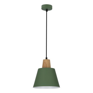 Κρεμαστό φωτιστικό οροφής FARO 1xE27/40W/230V πράσινο/οξιά