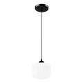 Κρεμαστό φωτιστικό οροφής HARMA 1xE27/15W/230V διάμετρος 20 cm λευκό/μαύρο