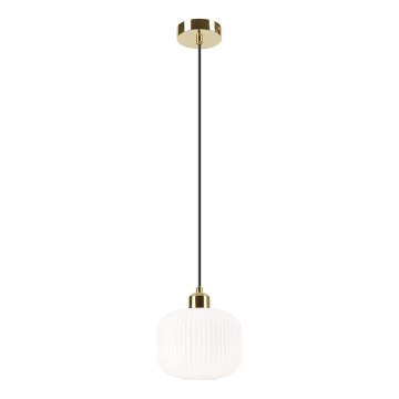 Κρεμαστό φωτιστικό οροφής HARMA 1xE27/15W/230V διάμετρος 20 cm λευκό/χρυσό