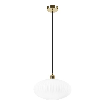Κρεμαστό φωτιστικό οροφής HARMA 1xE27/15W/230V διάμετρος 30 cm λευκό/χρυσό