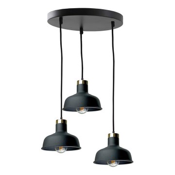Κρεμαστό φωτιστικό οροφής HEBE 3xE27/60W/230V μαύρο