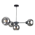 Κρεμαστό φωτιστικό οροφής KALIOPE 4xE27/60W/230V μαύρο/φιμέ μαύρο