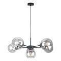 Κρεμαστό φωτιστικό οροφής KALIOPE 6xE27/60W/230V μαύρο/διαφανές