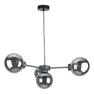 Κρεμαστό φωτιστικό οροφής KALIOPE II 4xE14/50W/230V μαύρο/φιμέ μαύρο