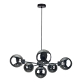 Κρεμαστό φωτιστικό οροφής KALIOPE II 6xE14/50W/230V μαύρο/φιμέ μαύρο