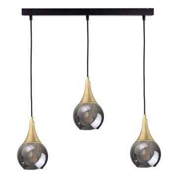 Κρεμαστό φωτιστικό οροφής LACRIMA SMOKY 3xE27/60W/230V