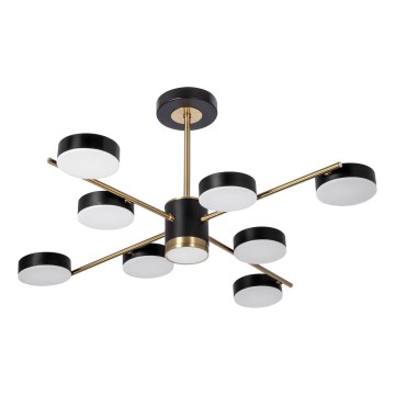Κρεμαστό φωτιστικό οροφής LED 8xLED/7W/230V + LED/6W 3000-6000K διάμετρος 77 cm χρυσό/μαύρο