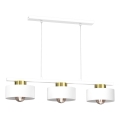 Κρεμαστό φωτιστικό οροφής MARTI 3xE27/15W/230V λευκό/χρυσό