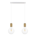 Κρεμαστό φωτιστικό οροφής MIROS 2xE27/60W/230V λευκό/χρυσό